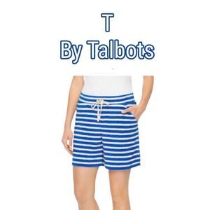 T by Talbots “Valley Stripe” Terrycloth Drawstring Shorts